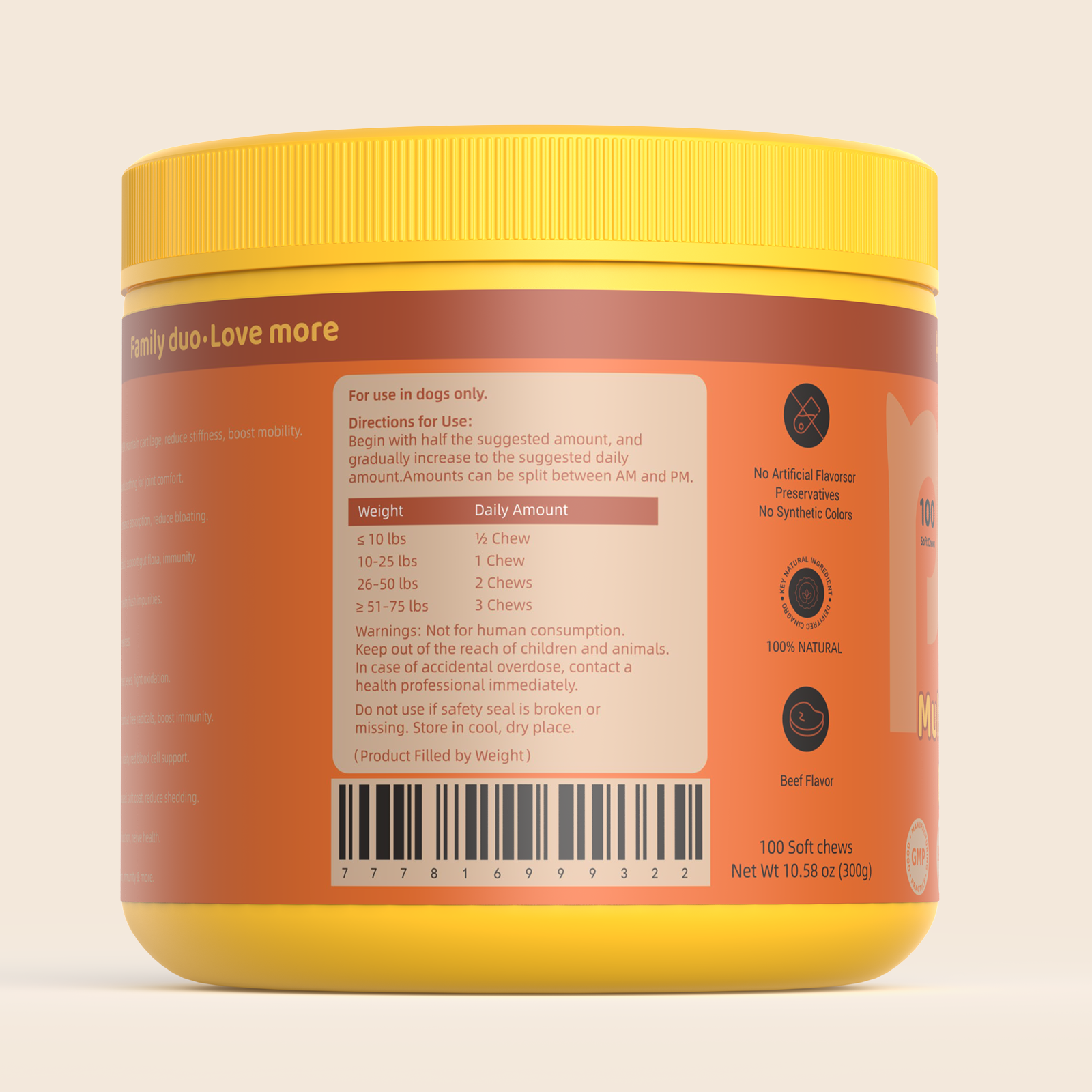 Multivitamin 12 all in one  Treats for Dogs—Beef Flavor