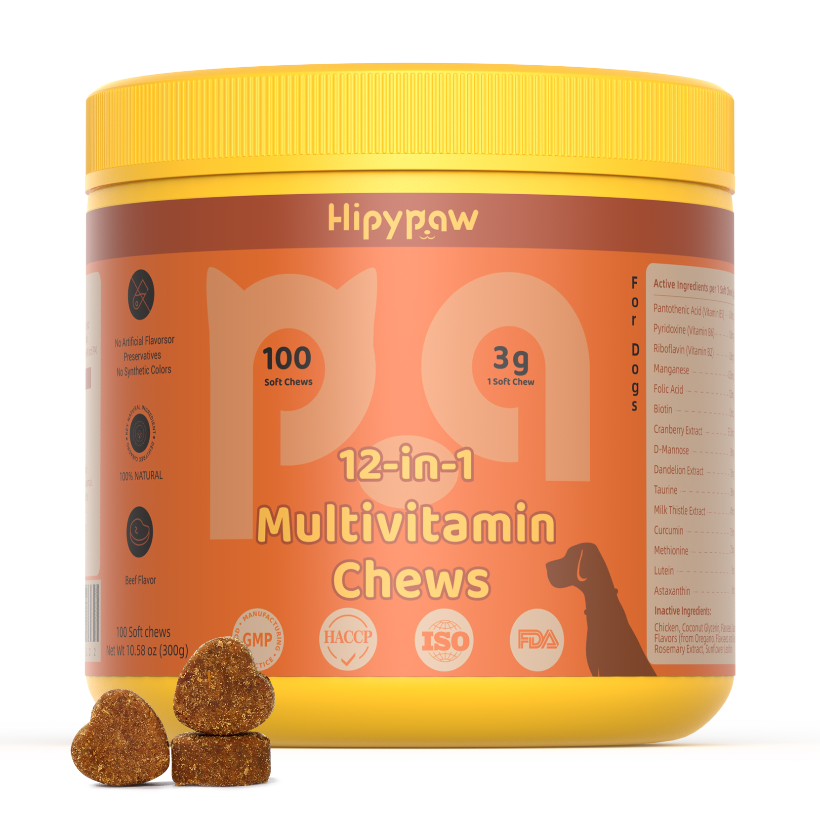 Multivitamin 12 all in one  Treats for Dogs—Beef Flavor
