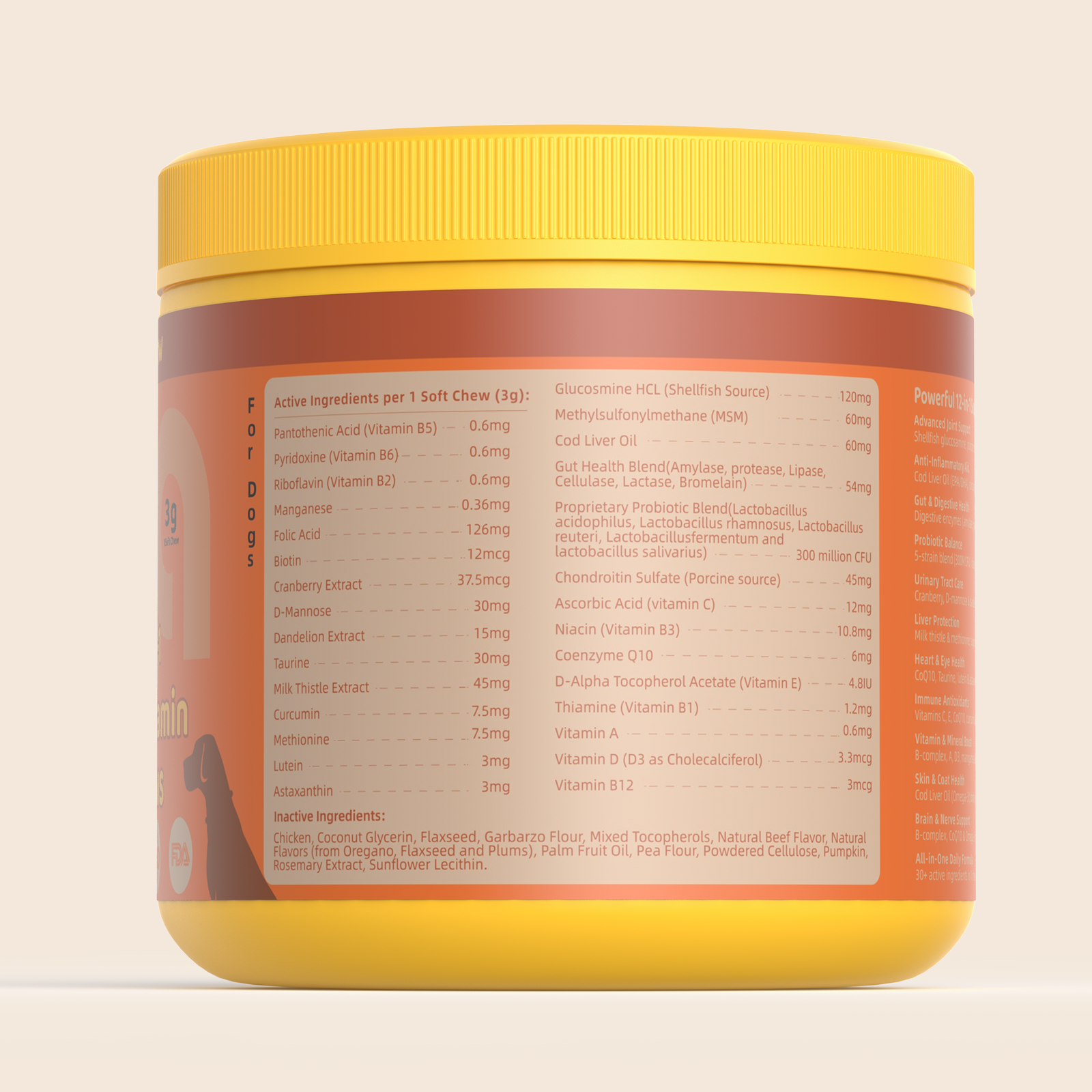 Multivitamin 12 all in one  Treats for Dogs—Beef Flavor