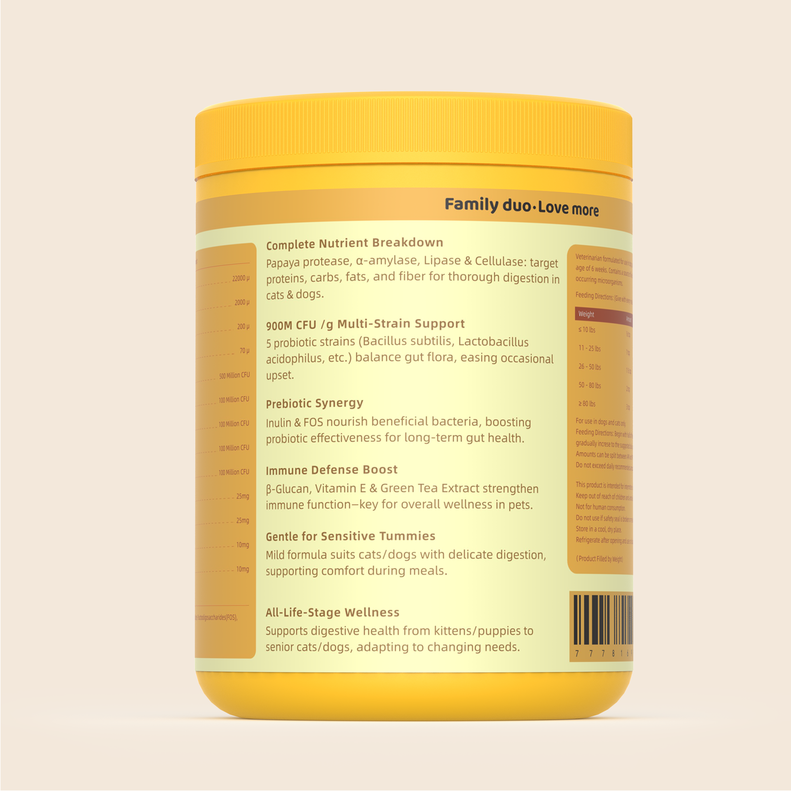 Probiotic Powder for Dogs & Cats – Gut & Digestive Health——8.78 oz